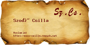 Szoó Csilla névjegykártya